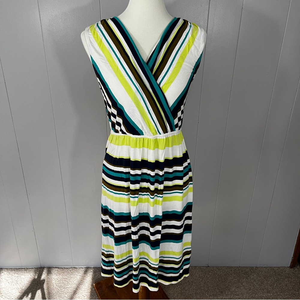 Merona Smocked Wrap Stripe Midi Dress